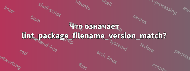 Что означает lint_package_filename_version_match?