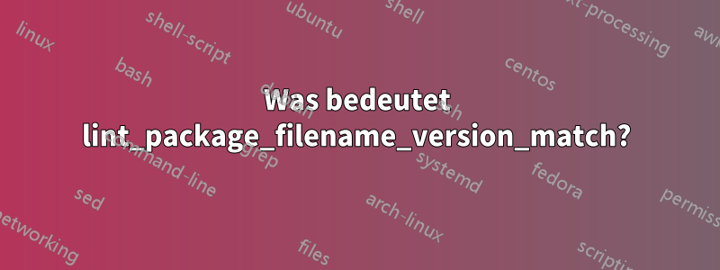 Was bedeutet lint_package_filename_version_match?