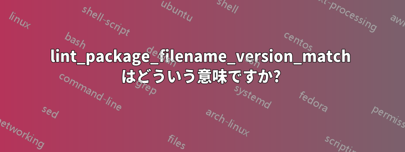 lint_package_filename_version_match はどういう意味ですか?