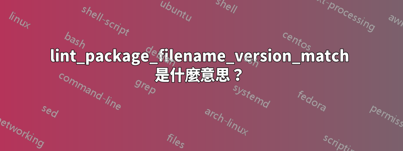 lint_package_filename_version_match 是什麼意思？