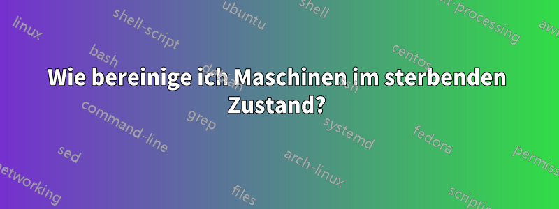 Wie bereinige ich Maschinen im sterbenden Zustand?