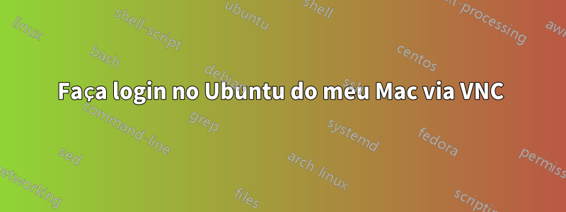 Faça login no Ubuntu do meu Mac via VNC