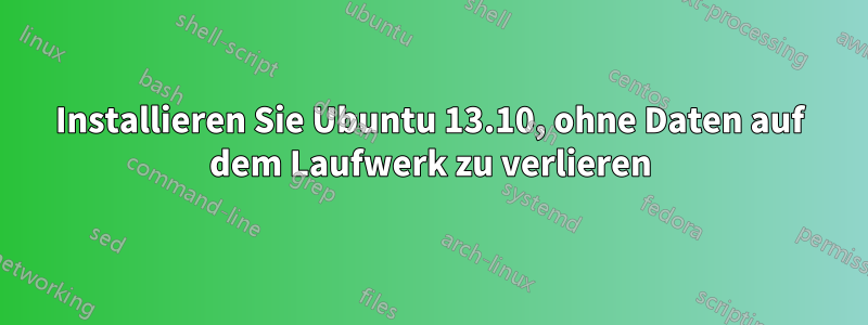 Installieren Sie Ubuntu 13.10, ohne Daten auf dem Laufwerk zu verlieren