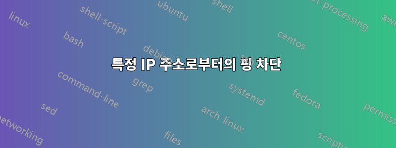 특정 IP 주소로부터의 핑 차단