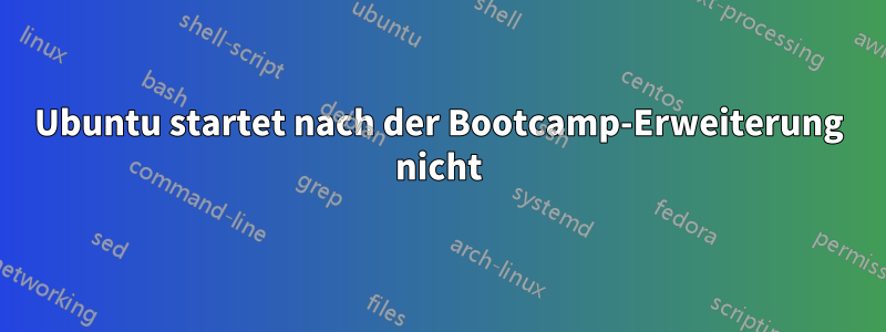 Ubuntu startet nach der Bootcamp-Erweiterung nicht