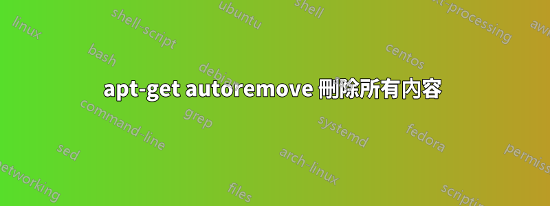 apt-get autoremove 刪除所有內容