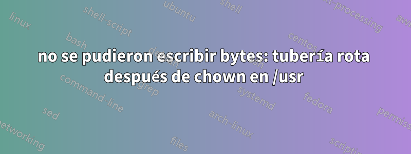 no se pudieron escribir bytes: tubería rota después de chown en /usr