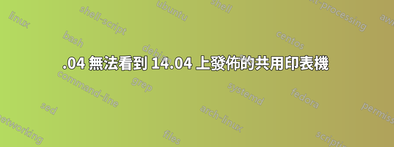 12.04 無法看到 14.04 上發佈的共用印表機