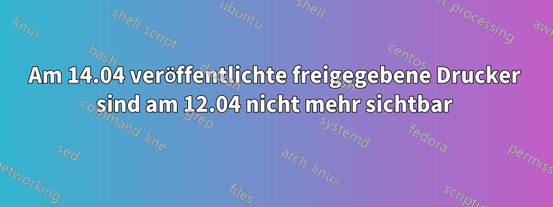 Am 14.04 veröffentlichte freigegebene Drucker sind am 12.04 nicht mehr sichtbar