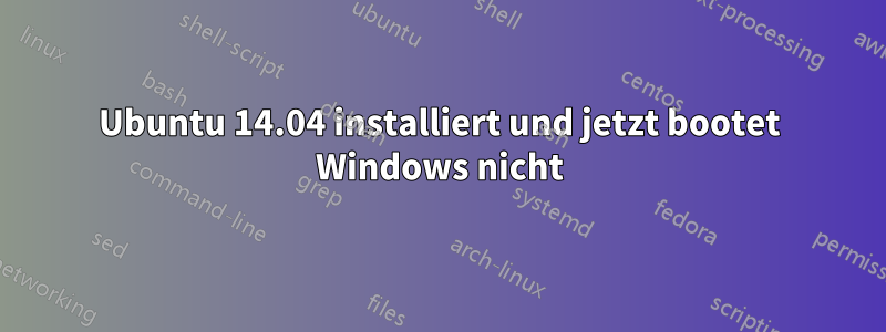 Ubuntu 14.04 installiert und jetzt bootet Windows nicht