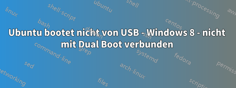Ubuntu bootet nicht von USB - Windows 8 - nicht mit Dual Boot verbunden