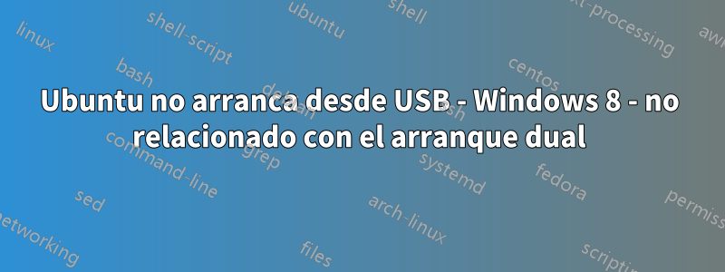 Ubuntu no arranca desde USB - Windows 8 - no relacionado con el arranque dual