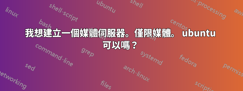我想建立一個媒體伺服器。僅限媒體。 ubuntu 可以嗎？