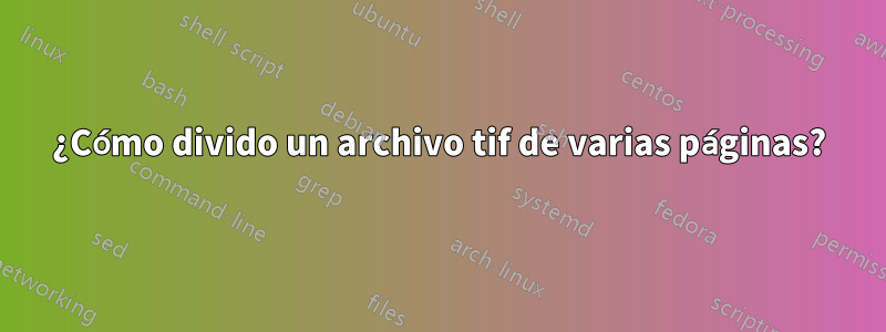 ¿Cómo divido un archivo tif de varias páginas?