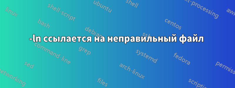 -ln ссылается на неправильный файл