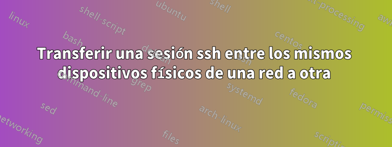 Transferir una sesión ssh entre los mismos dispositivos físicos de una red a otra