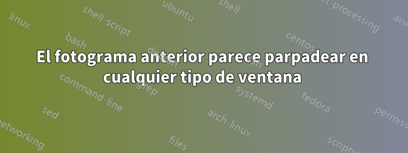 El fotograma anterior parece parpadear en cualquier tipo de ventana