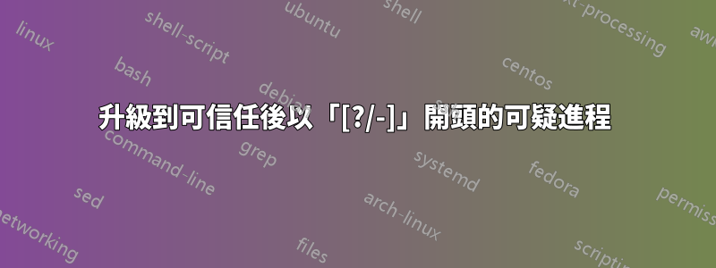 升級到可信任後以「[?/-]」開頭的可疑進程