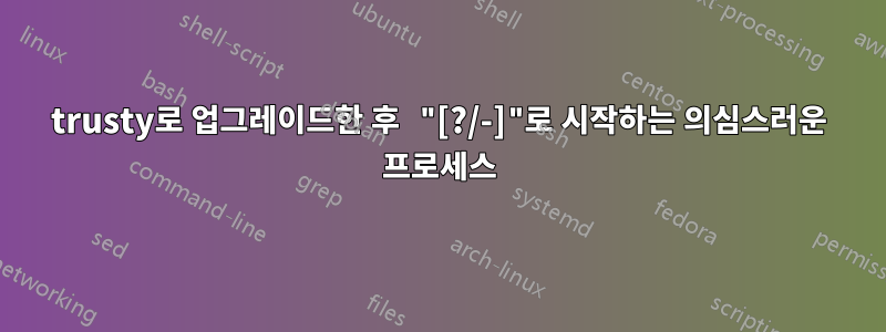 trusty로 업그레이드한 후 "[?/-]"로 시작하는 의심스러운 프로세스