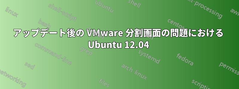 アップデート後の VMware 分割画面の問題における Ubuntu 12.04