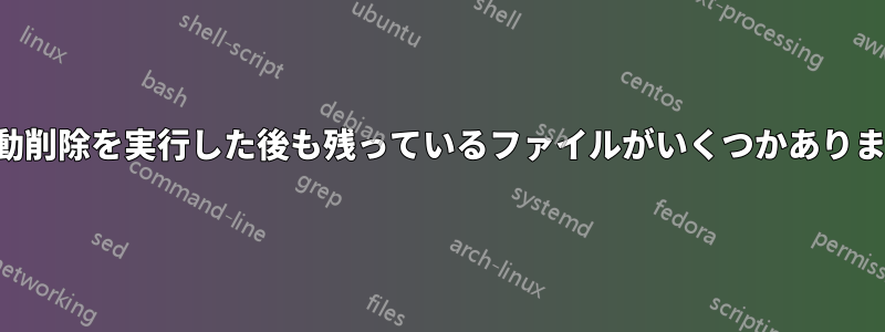 自動削除を実行した後も残っているファイルがいくつかあります