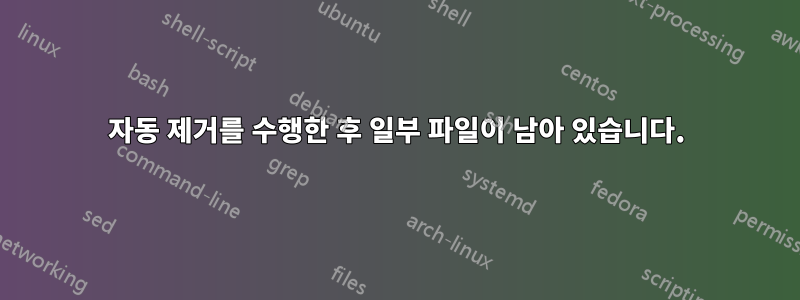 자동 제거를 수행한 후 일부 파일이 남아 있습니다.