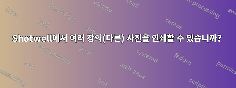 Shotwell에서 여러 장의(다른) 사진을 인쇄할 수 있습니까?