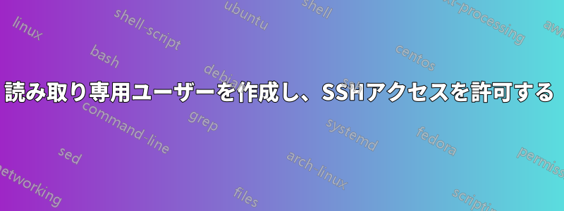 読み取り専用ユーザーを作成し、SSHアクセスを許可する