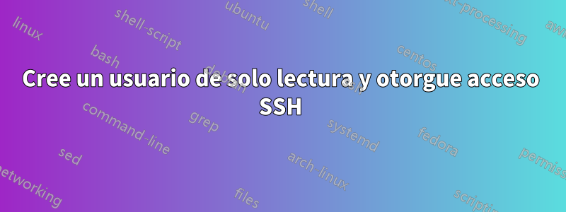 Cree un usuario de solo lectura y otorgue acceso SSH