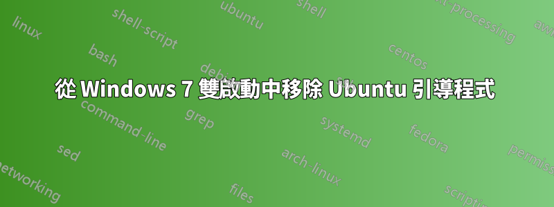 從 Windows 7 雙啟動中移除 Ubuntu 引導程式