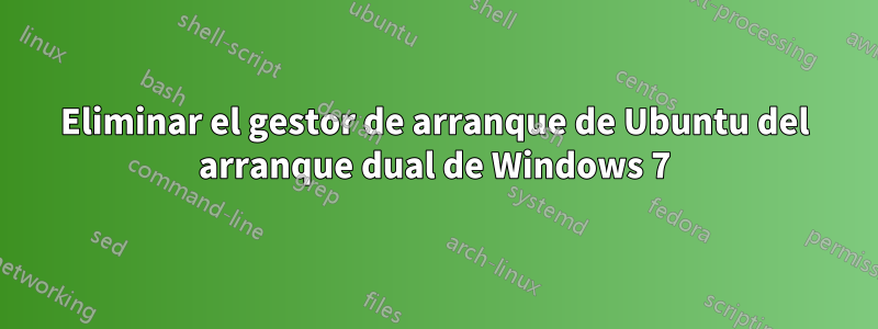 Eliminar el gestor de arranque de Ubuntu del arranque dual de Windows 7