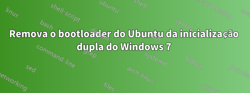 Remova o bootloader do Ubuntu da inicialização dupla do Windows 7