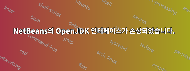 NetBeans의 OpenJDK 인터페이스가 손상되었습니다.