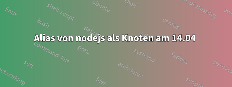 Alias ​​von nodejs als Knoten am 14.04