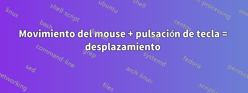 Movimiento del mouse + pulsación de tecla = desplazamiento