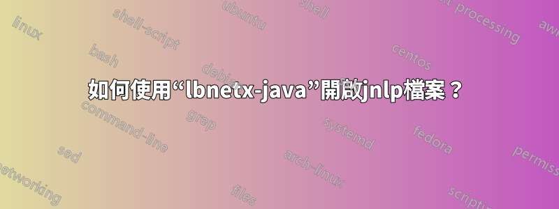 如何使用“lbnetx-java”開啟jnlp檔案？