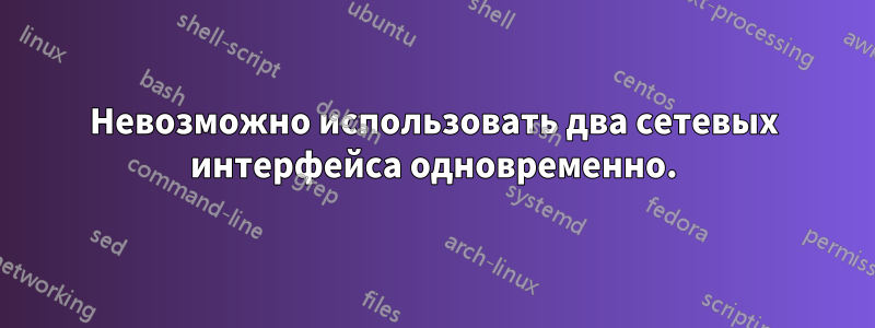 Невозможно использовать два сетевых интерфейса одновременно.