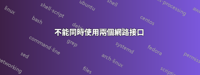 不能同時使用兩個網路接口