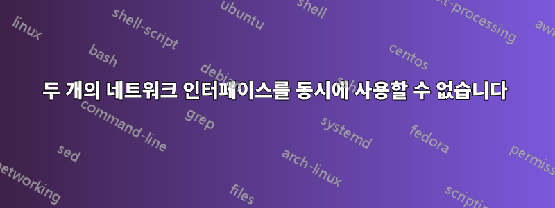 두 개의 네트워크 인터페이스를 동시에 사용할 수 없습니다