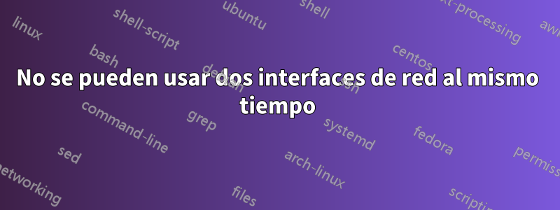 No se pueden usar dos interfaces de red al mismo tiempo