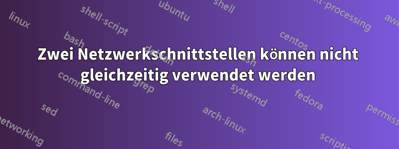 Zwei Netzwerkschnittstellen können nicht gleichzeitig verwendet werden