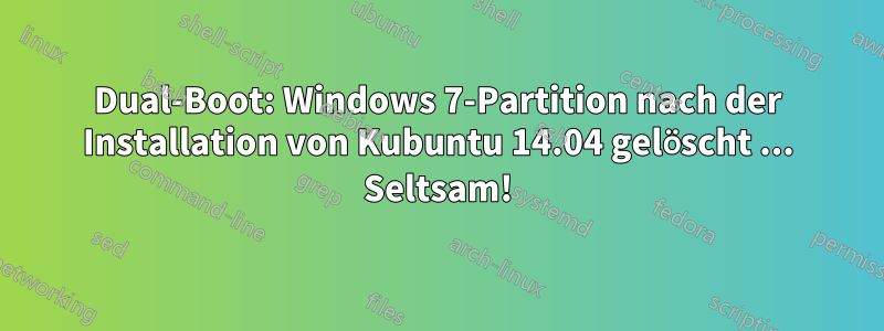 Dual-Boot: Windows 7-Partition nach der Installation von Kubuntu 14.04 gelöscht ... Seltsam!