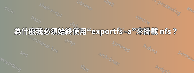 為什麼我必須始終使用“exportfs -a”來掛載 nfs？