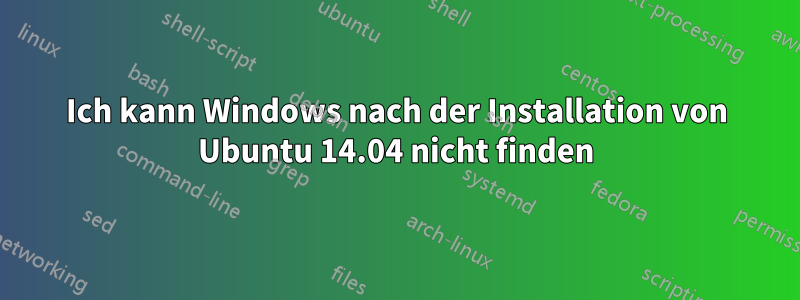 Ich kann Windows nach der Installation von Ubuntu 14.04 nicht finden