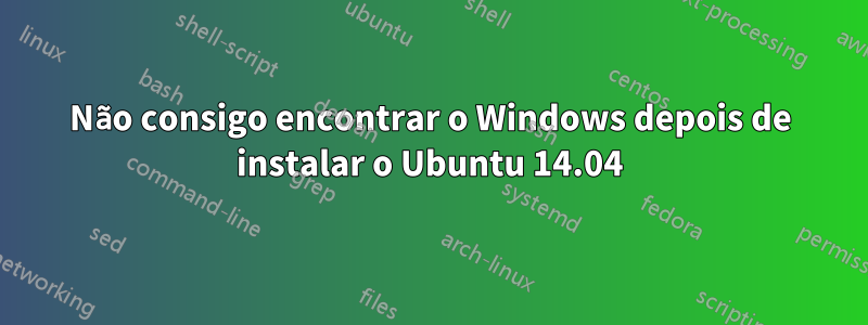 Não consigo encontrar o Windows depois de instalar o Ubuntu 14.04