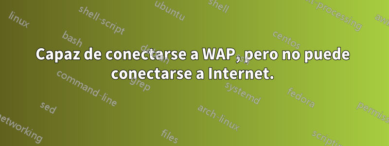 Capaz de conectarse a WAP, pero no puede conectarse a Internet.