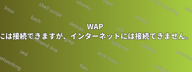 WAP には接続できますが、インターネットには接続できません。