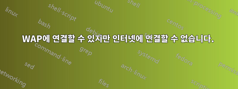 WAP에 연결할 수 있지만 인터넷에 연결할 수 없습니다.