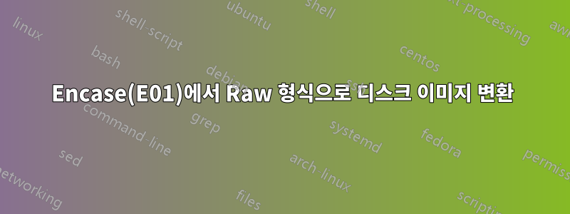 Encase(E01)에서 Raw 형식으로 디스크 이미지 변환