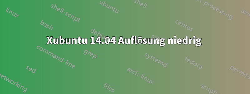 Xubuntu 14.04 Auflösung niedrig